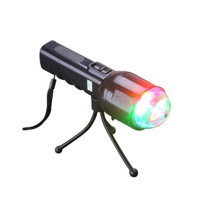 Lanterna LED 3W cu Functie Lumini Disco RGB 3W si Tripod W510