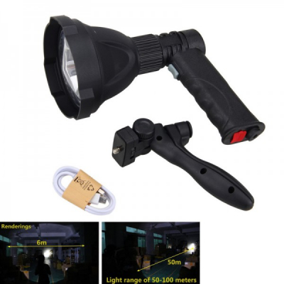 Lanterna LED Pistol XML L2 30W cu Maner, Acumulator si Trepied 536