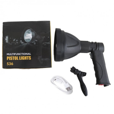 Lanterna LED Pistol XML L2 30W cu Maner, Acumulator si Trepied 536