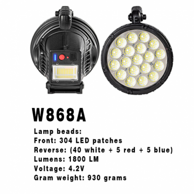 Lanterna Profesionala LED 90W cu Acumulator la USB Semnalizare W868A