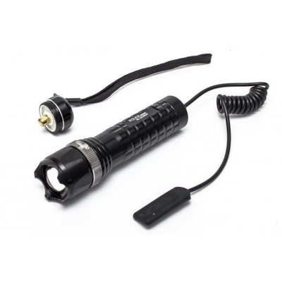 Lanterna LED 3W Arma, Acumulator, ZOOM, Buton Tactic, Bailong BLQ8637