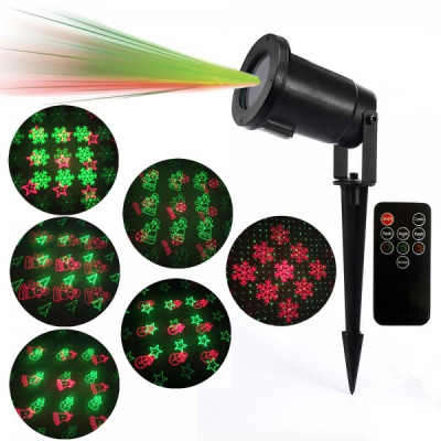 Laser Proiector Figurine Craciun Rosu Verde Senzor, Telecomanda LZ9607