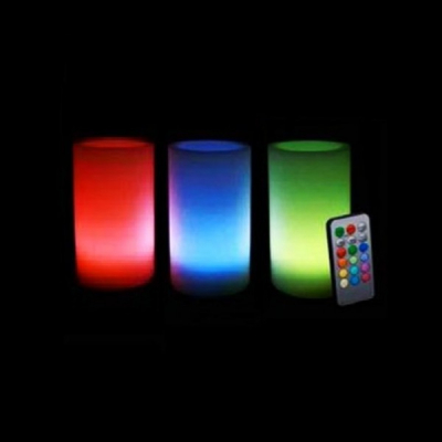 Lumanare Electrica din Ceara cu LED RGB si Telecomanda 12x8cm