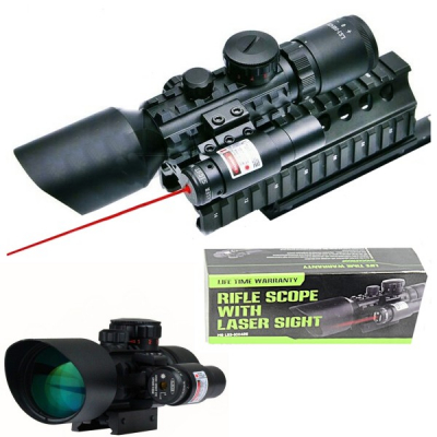 Luneta cu Reticul Iluminat Rosu Verde si Laser Rosu M9 LS3-10x42E