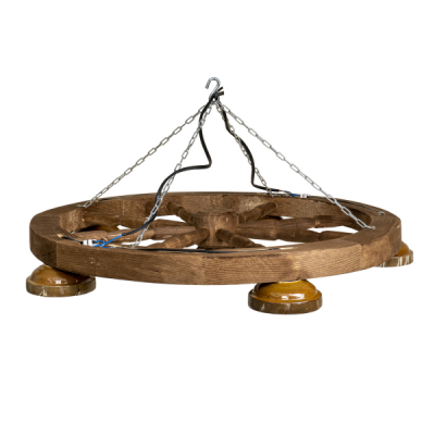 Lustra Rustica din lemn cu 5 castroane 60cm maro Zilan EXT 6214