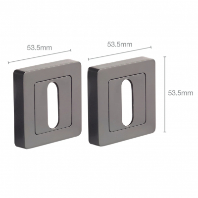 Maner rozeta patrata usa interior Yale Bologna aluminiu negru 127x53.5mm MNR2768