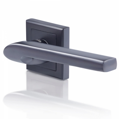 Maner rozeta patrata usa interior Yale Siena aluminiu negru 127x53.5mm MNR3187