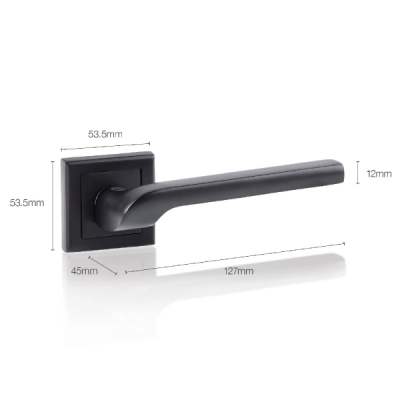 Maner rozeta patrata usa interior Yale Siena aluminiu negru 127x53.5mm MNR7282