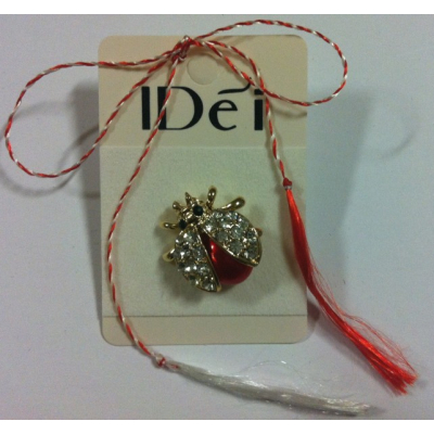 Martisor Brosa Buburuza cu Strasuri XZ31