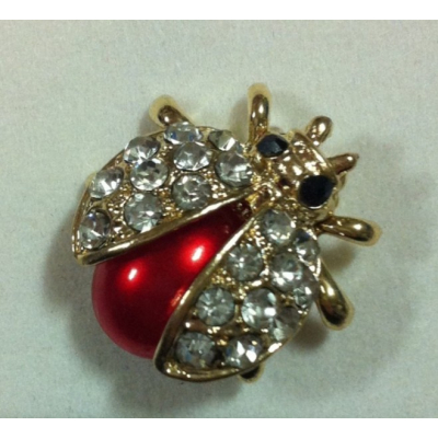 Martisor Brosa Buburuza cu Strasuri XZ31