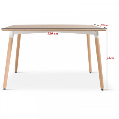 Masa Bucatarie 120x80x73cm Blat MDF, Lemn Fag Grunberg DT4002