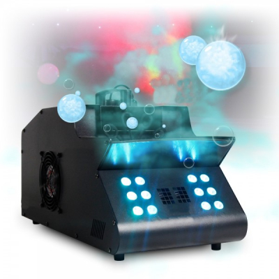 Masina de Fum si Baloane de Sapun 12 Led RGB, DMX, Telecomanda 1500W