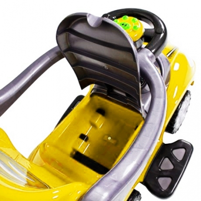 Masinuta 3in1 Muzicala pentru Copii Babyland BabyCar Galbena BC8301