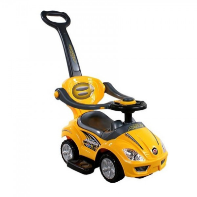 Masinuta 3in1 Muzicala pentru Copii Babyland BabyCar Galbena BC8301