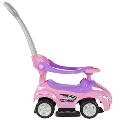 Masinuta 3in1 Muzicala pentru Copii Babyland BabyCar Roz BC8301