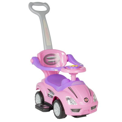 Masinuta 3in1 Muzicala pentru Copii Babyland BabyCar Roz BC8301