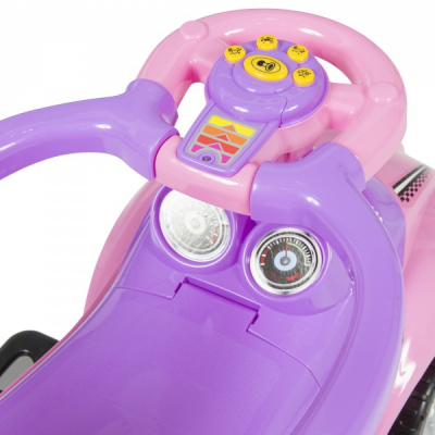 Masinuta 3in1 Muzicala pentru Copii Babyland BabyCar Roz BC8301