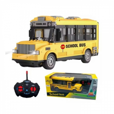 Masinuta de jucarie Autobuz scoalar cu telecomanda 22x10.5x7.5cm galben 838-C1 CWT