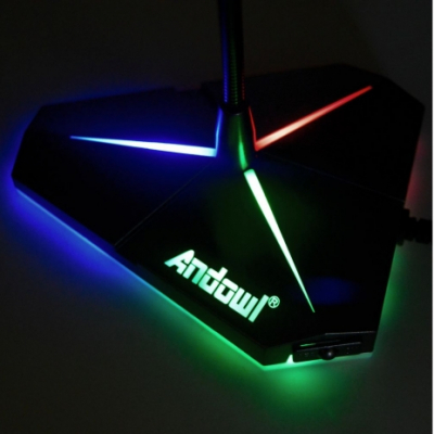 Microfon Gaming Omiredirectional Iluminat RGB Andowl QMC33