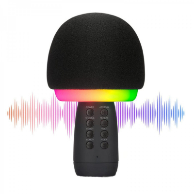 Microfon Karaoke Bluetooth Iluminat RGB Andowl QMC91