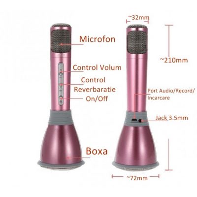 Microfon Wireless Karaoke cu Bluetooth si Boxa KTVK068