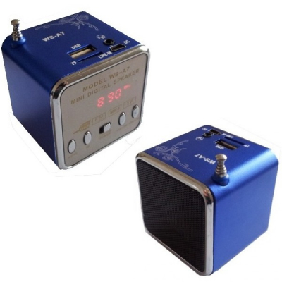 Mini Boxa Portabila cu MP3 Player si Radio FM, Slot card si USB WSA7