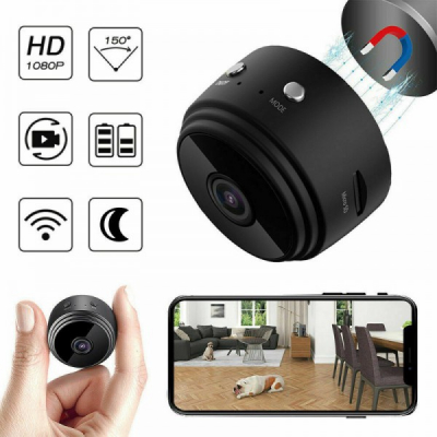 Mini Camera Video Spion cu Microfon WIFI Night-Vision Magnet HIDVCAM