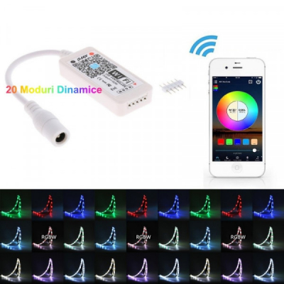 Mini Controler Smart Banda RGBW LED cu Wifi 5-24V RGB-W 18A098 XXM