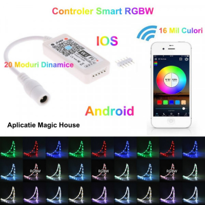 Mini Controler Smart Banda RGBW LED cu Wifi 5-24V RGB-W 18A098 XXM