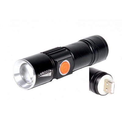 Mini Lanterna LED 3W Zoom Incarcare Directa USB 19A036 XXM