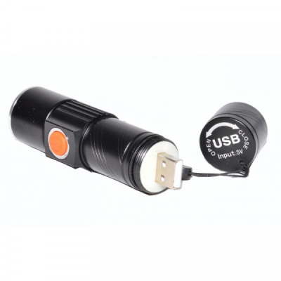 Mini Lanterna LED 3W Zoom Incarcare Directa USB 19A036 XXM