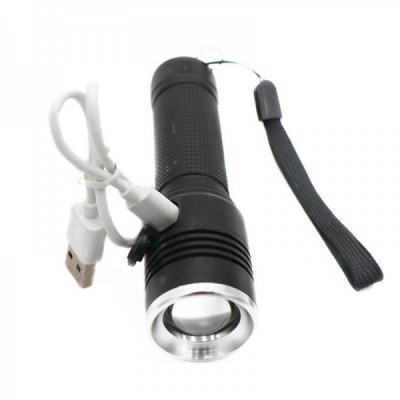 Mini Lanterna Metalica LED 3W cu Zoom 2800WT6 S18 Incarcare USB