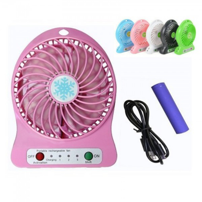 Mini ventilator Portabil cu Acumulator 18650, USB si Lanterna ZDLF68