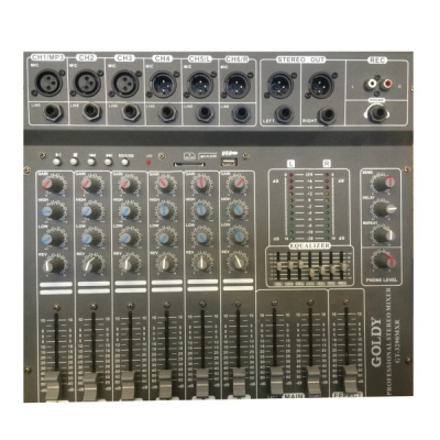 Mixer Audio 250W 6 Canale 4Ohm USB Efecte, Goldy GT3290MXR