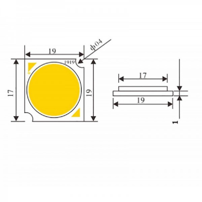 Modul COB LED 19mm 10W Alb Rece LEDH191003