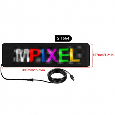 Modul Panou Publicitate LED RGB Logo Programabil Bluetooth 38x10cm S1664
