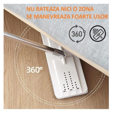 Mop Plat Microfibra Galeata 8L cu Sisteme Curatare Laveta Ertone ERTMN500