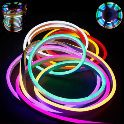 Neon Flex Furtun Luminos Multicolor cu Controller Jocuri 2Fete 1.5cm 100m