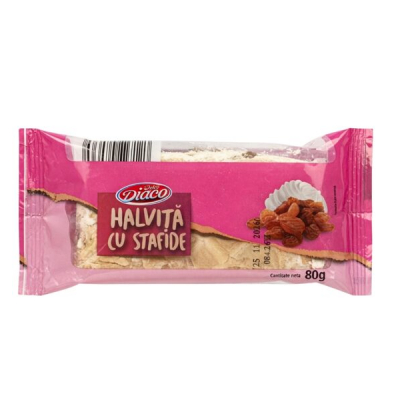 Nuga Halvita cu STAFIDE 20x80g Portii Ambalate individual Diaco 1.6kg MGR16681