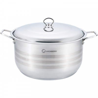 Oala Cratita Inox cu Capac Sticla 36cm 20l Grunberg GR8136