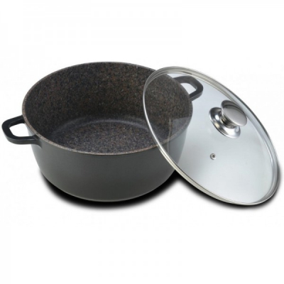Oala din Aluminiu Marmorata cu capac 24cm 3.7L Grunberg GR8924