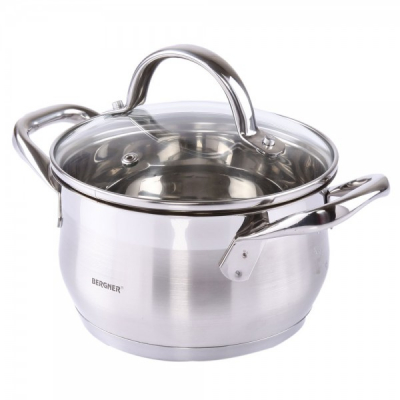 Oala din inox cu capac Gourmet Bergner BG6506 1.7L