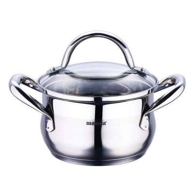 Oala din inox cu capac Gourmet Bergner BG6507 3.3L