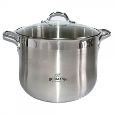 Oala din Inox cu Capac Sticla 24cm 9L Bohmann BH2419