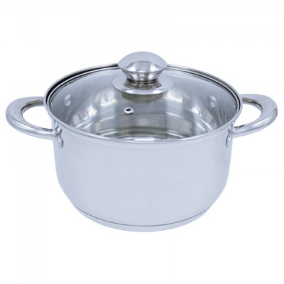 Oala Inox cu Capac Sticla 2.8L 18cm Bohmann BH080518