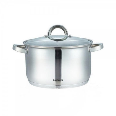 Oala Inox cu Capac Sticla si Manere 9L 28cm Bohmann BH1428