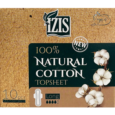 Pachet 10 Absorbante Cotton Invelis Bumbac Natural Izis Long CNN51236
