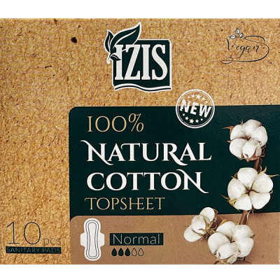 Pachet 10 Absorbante Cotton Invelis Bumbac Natural Izis Normal CNN51231