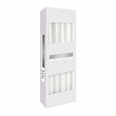 Pachet 10 bucati cu Lumanari Conice Bispol Albe S30-090 DNC36339