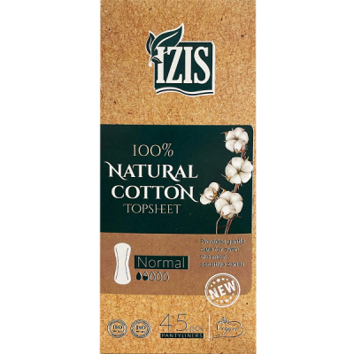 Pachet 45 Absorbante Cotton Invelis Bumbac Natural Izis Zilnice Normal CNN51240
